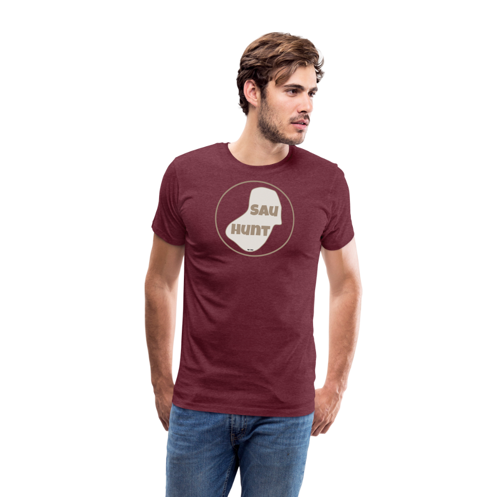 Promo Shirt - SauHunt - Bordeauxrot meliert