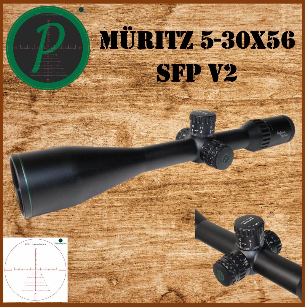 Professor Optiken - Riflescope Ammersee 1-6x24 HD, reticle 4, illuminated, driven hunt lens 